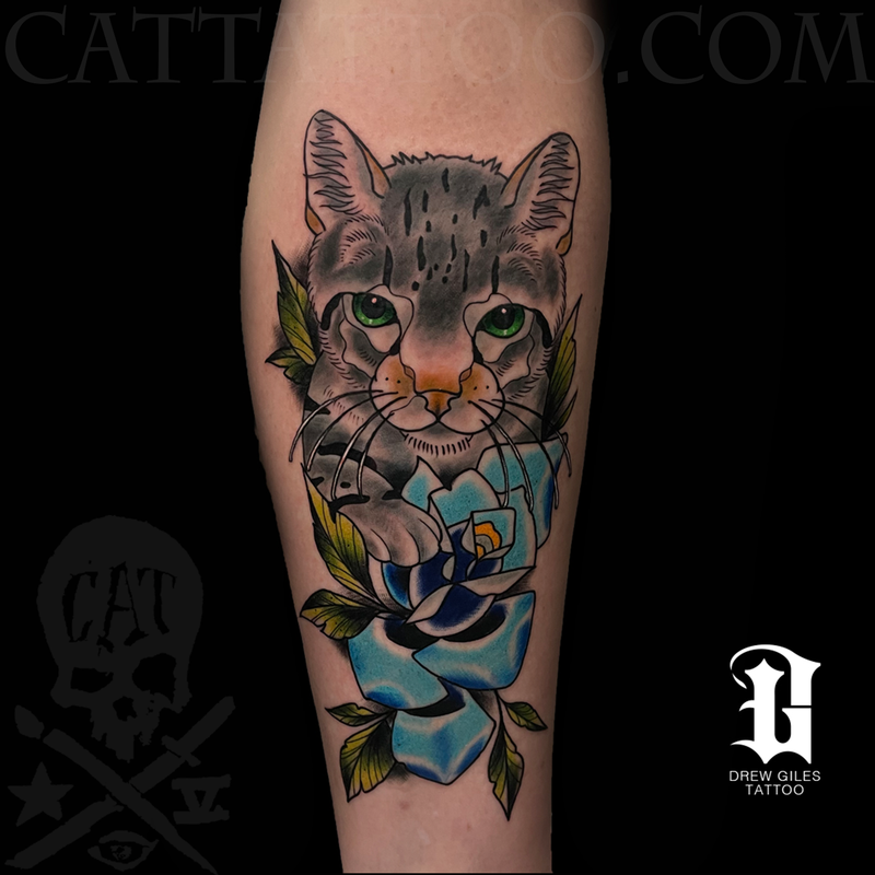 Cat Tattoo Tattoos Flower untitled